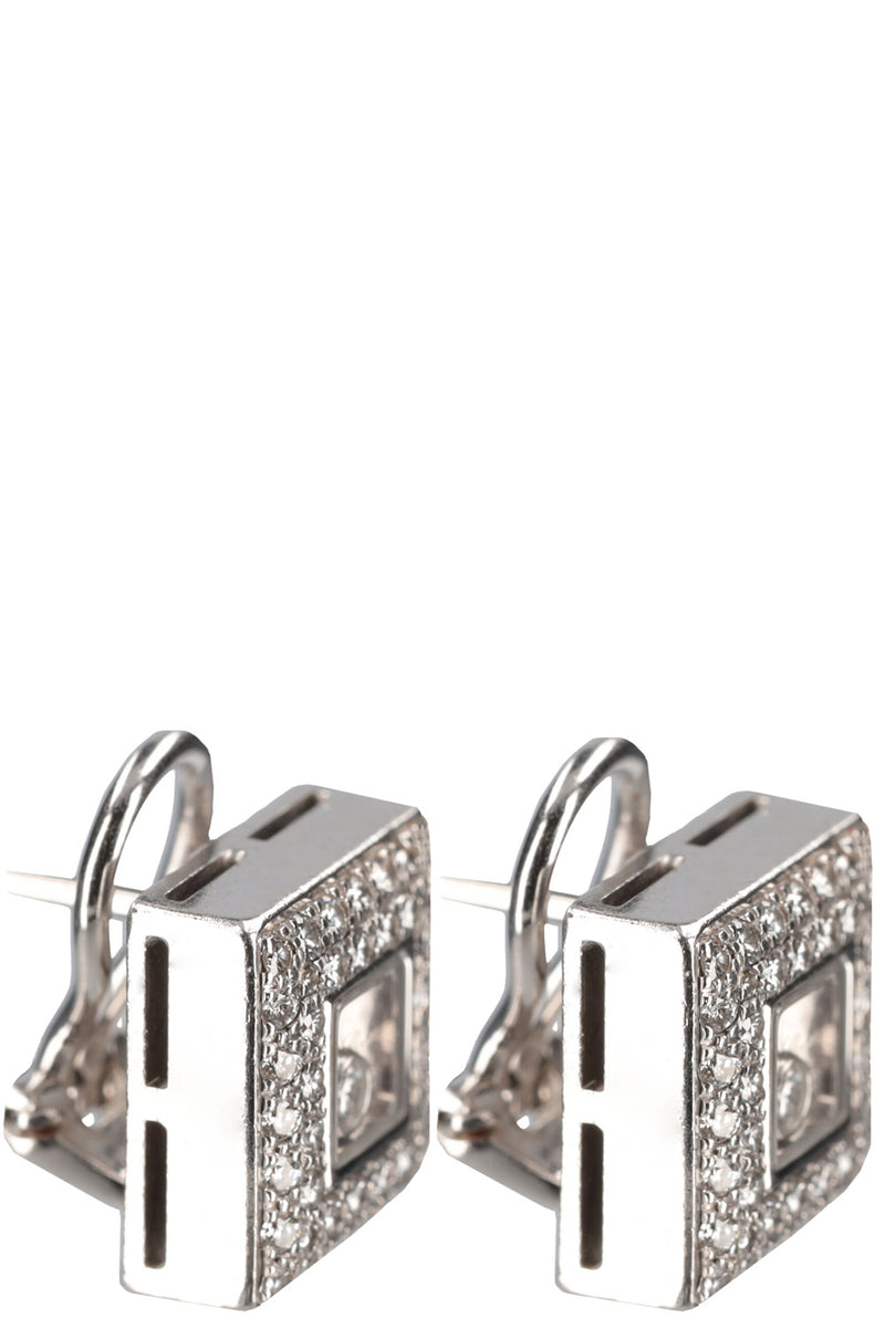 CHOPARD Happy Diamond Square Earring 18k Whitegold