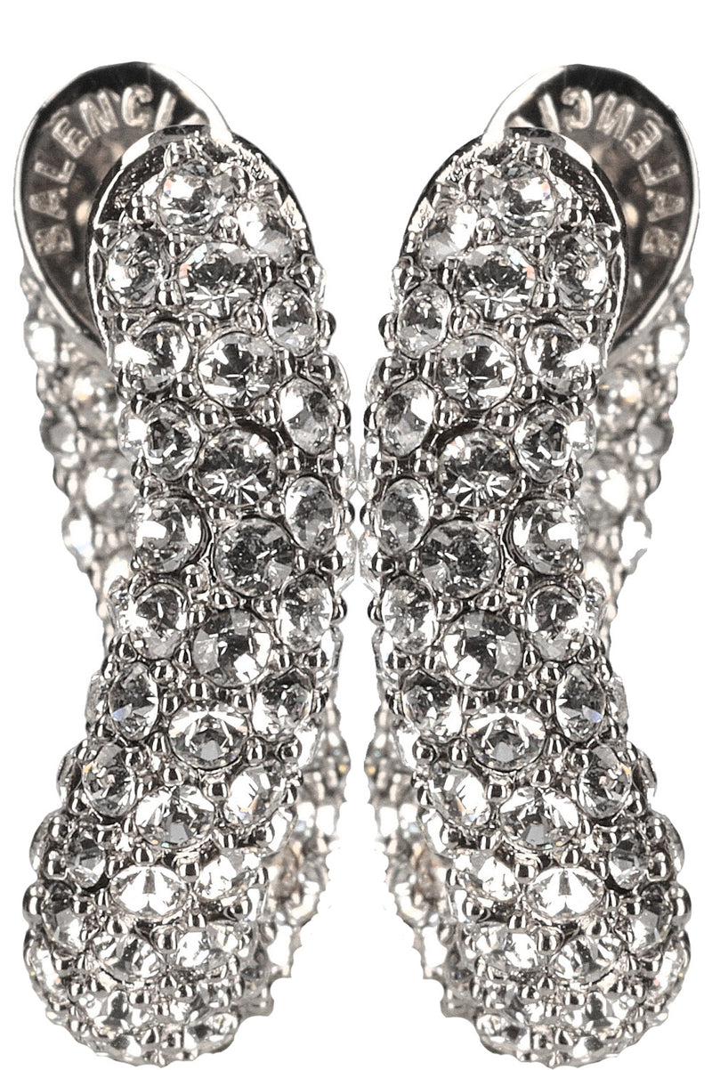 BALENCIAGA Crystal Embellished Loop Earrings