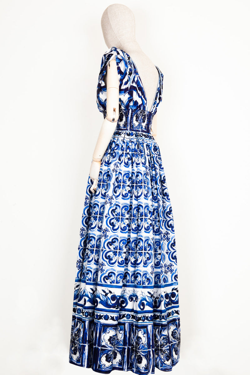 DOLCE&GABBANA Majolica Dress Blue