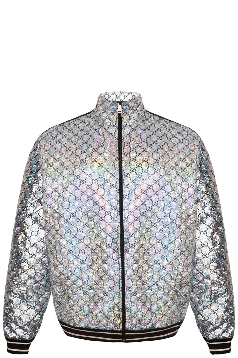 GUCCI Monogram Bomber Jacket Silver