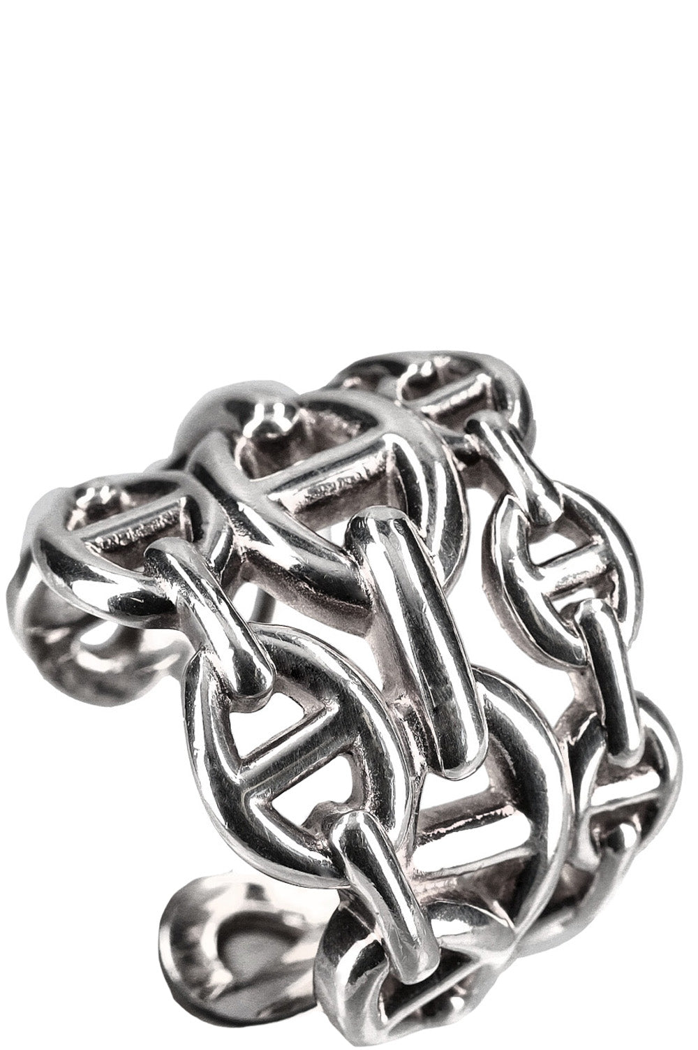 HERMES Chain d'Ancre Enchainée Ring Silver