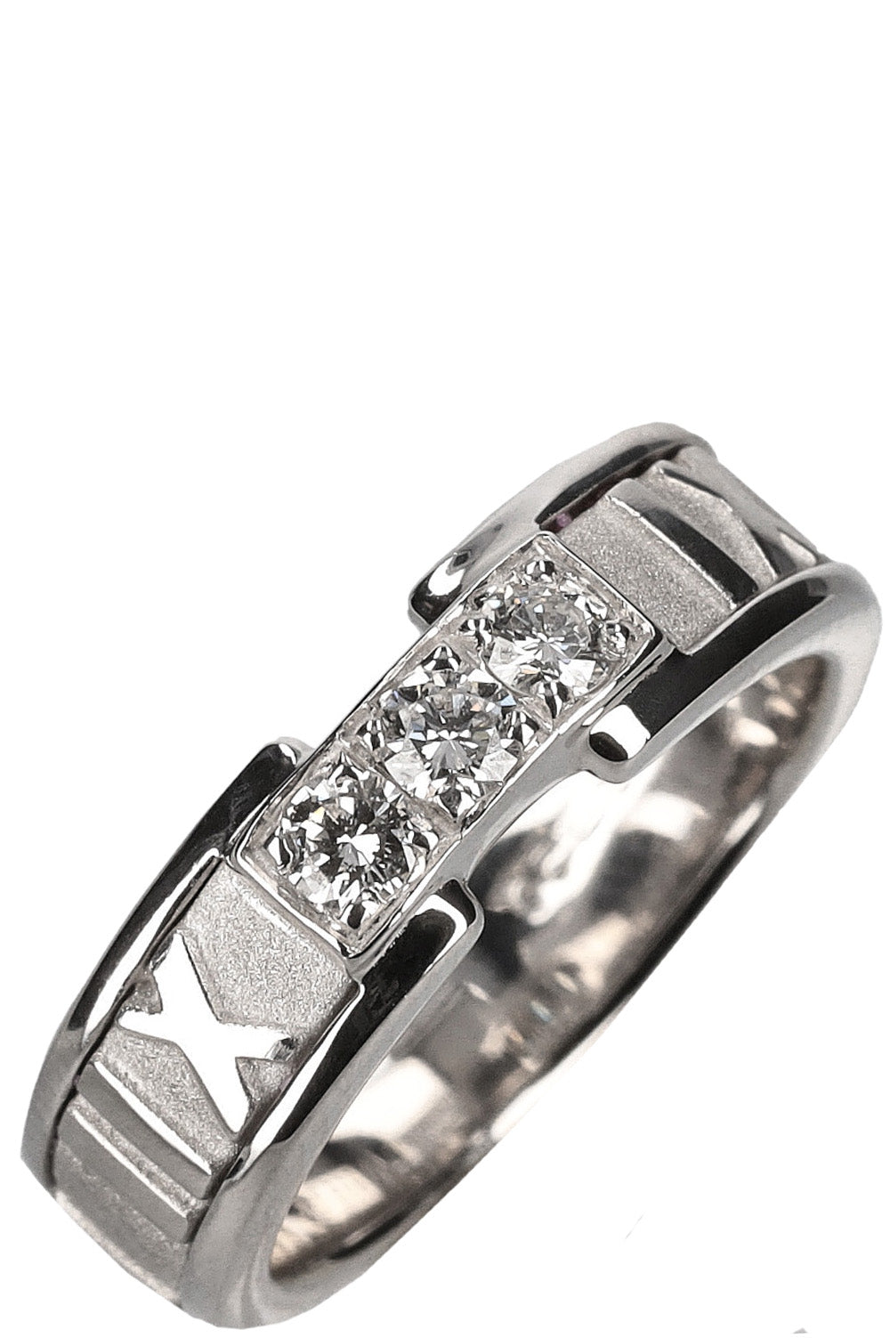 TIFFANY&CO 3 Diamonds Atlas Ring White Gold