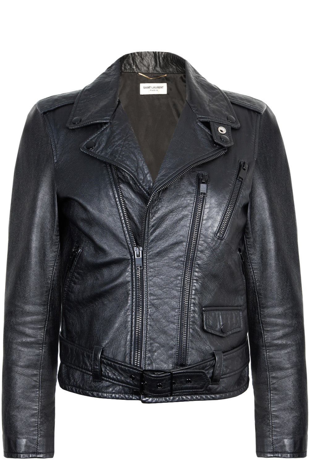 SAINT LAURENT Belted Leather Jacket