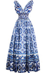 DOLCE&GABBANA Majolica Dress Blue