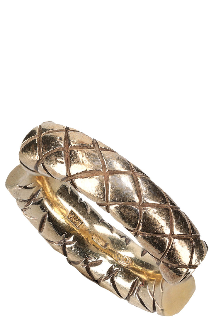 BOTTEGA VENETA Intrecciato Ring Silver Gold Plated