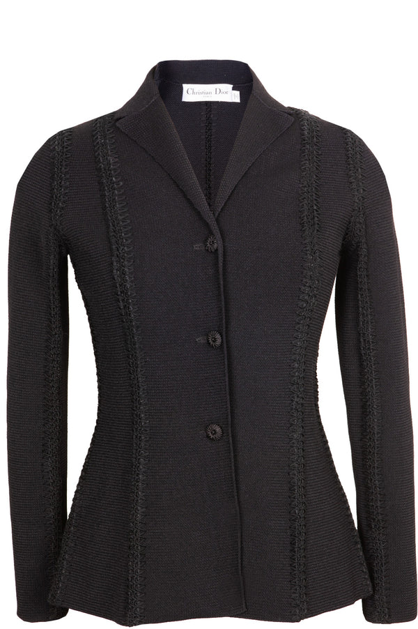 CHRISTIAN DIOR Veste Montaigne en tricot avec barre