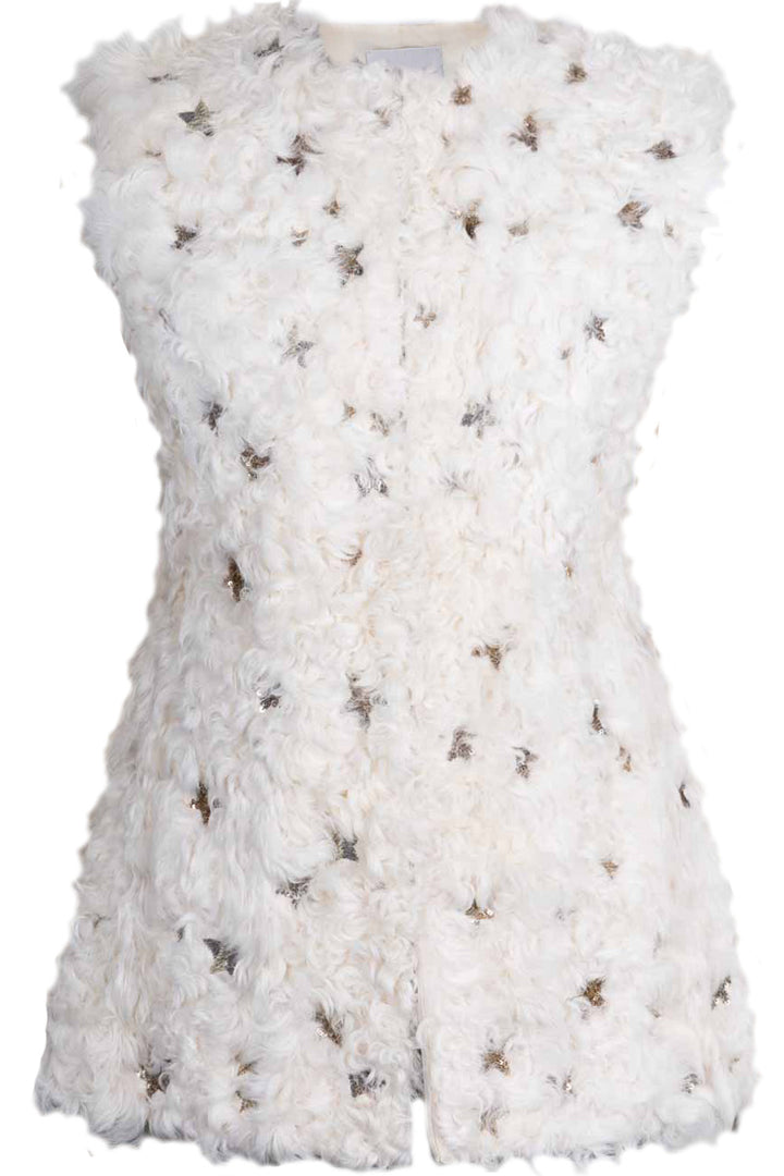 VALENTINO Star Sequin Gilet White