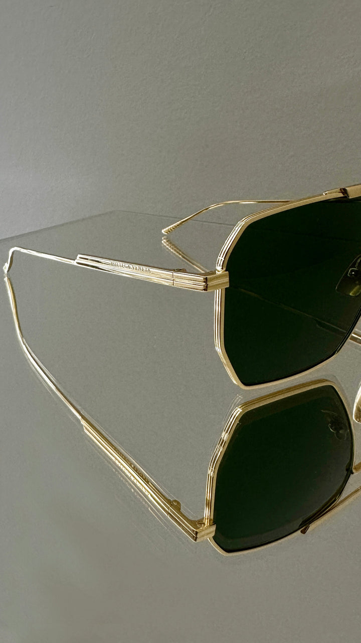 BOTTEGA VENETA Sunglasses BV1012S Gold Green Lens