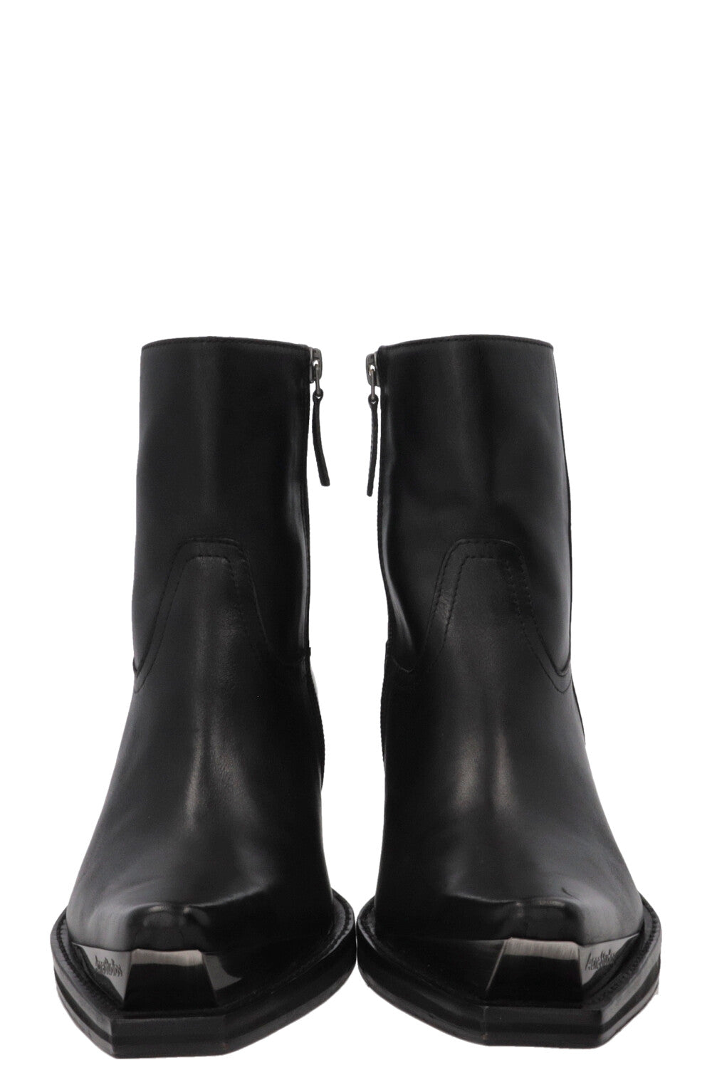 ACNE STUDIOS Cowboy Ankle Boots Leather Black