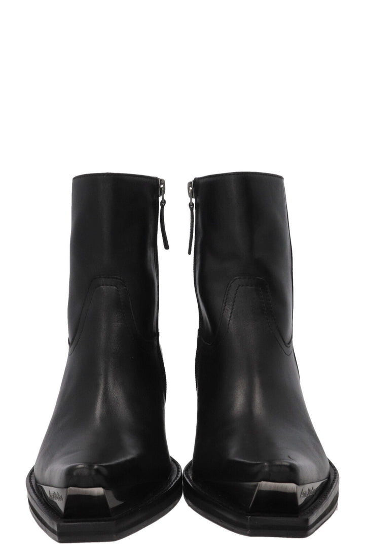 ACNE STUDIOS Cowboy Ankle Boots Leather Black