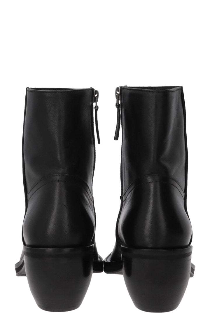 ACNE STUDIOS Cowboy Ankle Boots Leather Black