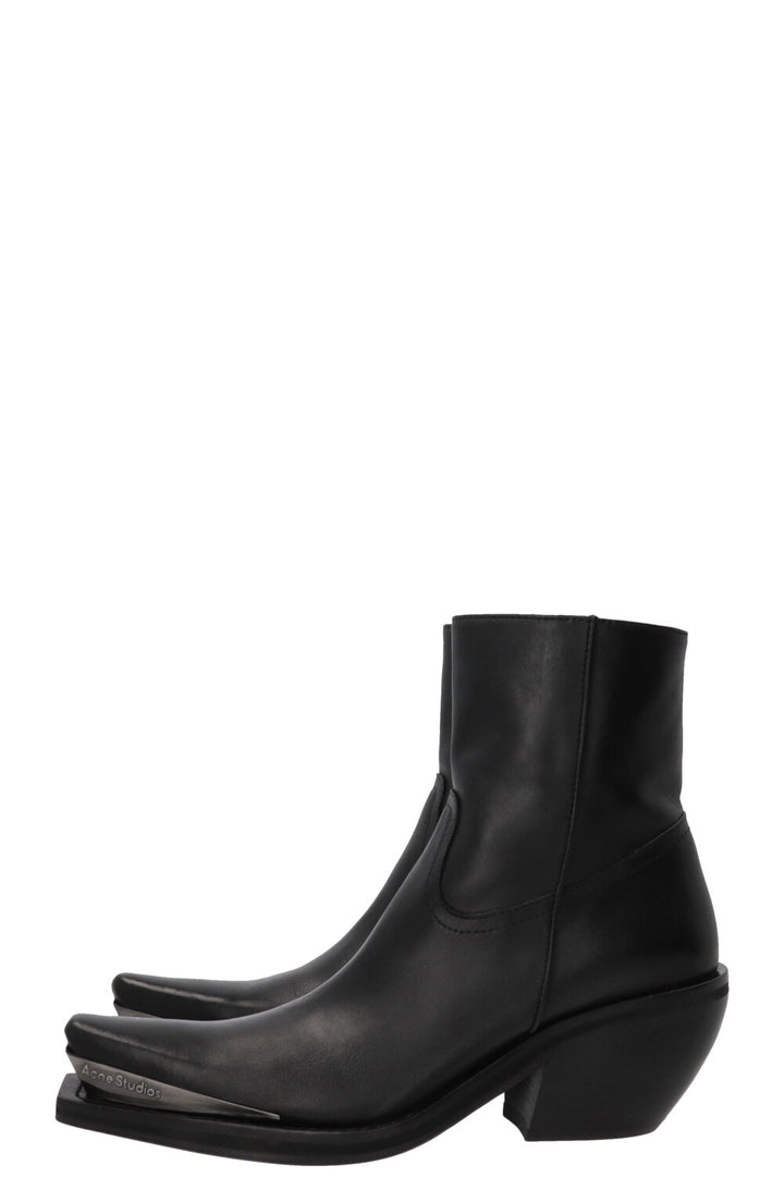 ACNE STUDIOS Cowboy Ankle Boots Leather Black