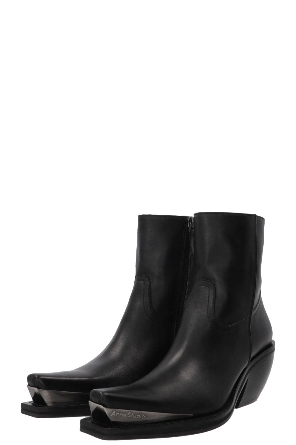 ACNE STUDIOS Cowboy Ankle Boots Leather Black
