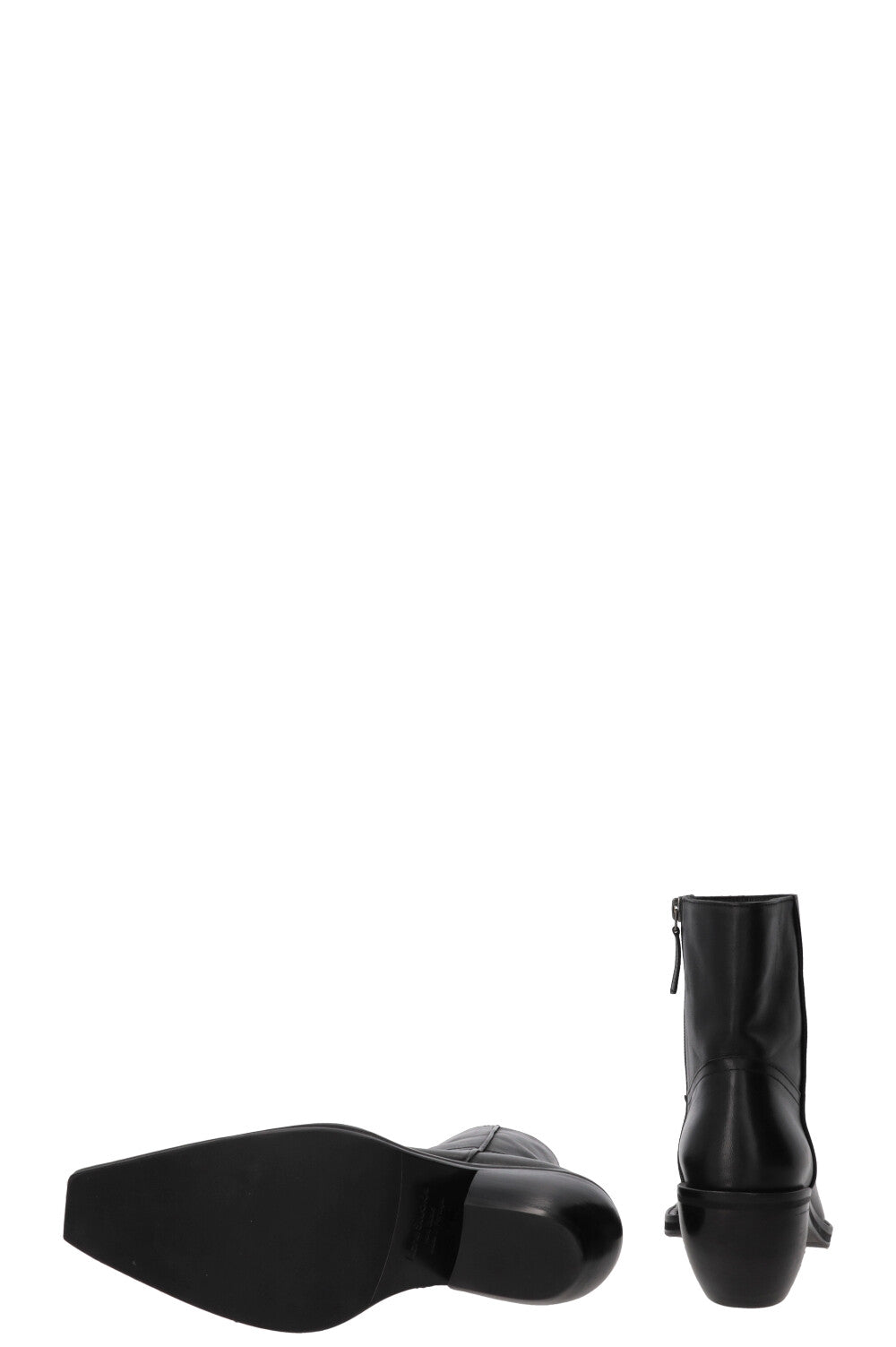 ACNE STUDIOS Cowboy Ankle Boots Leather Black
