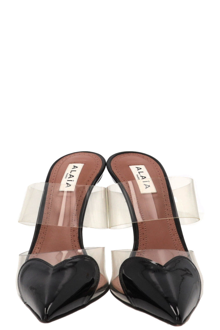 Mules Le Cœur à découpes ALAÏA en cuir noir