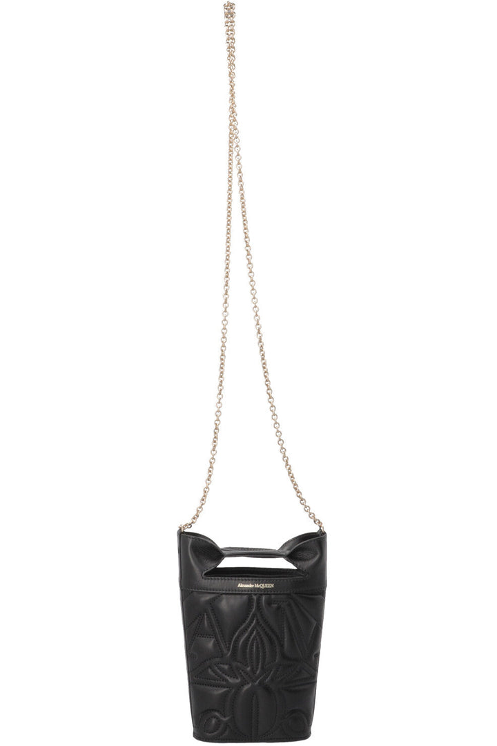 ALEXANDER MCQUEEN Embroidered Bucket Bag Mini Black