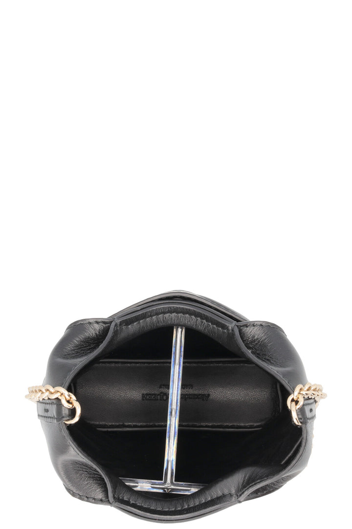 ALEXANDER MCQUEEN Embroidered Bucket Bag Mini Black