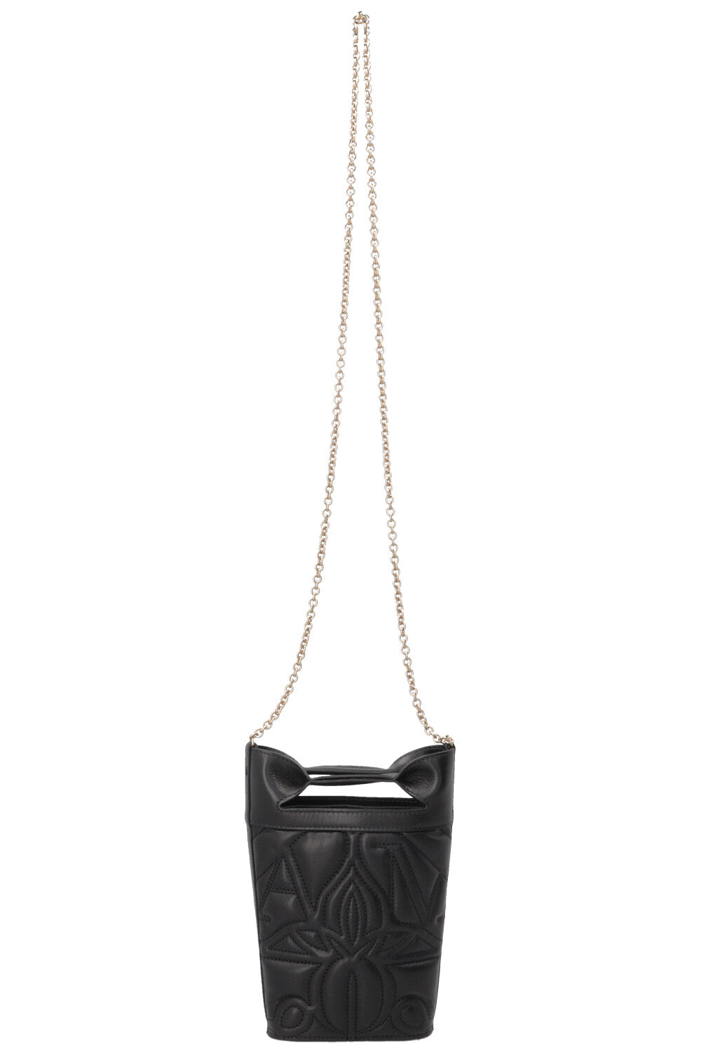 ALEXANDER MCQUEEN Embroidered Bucket Bag Mini Black