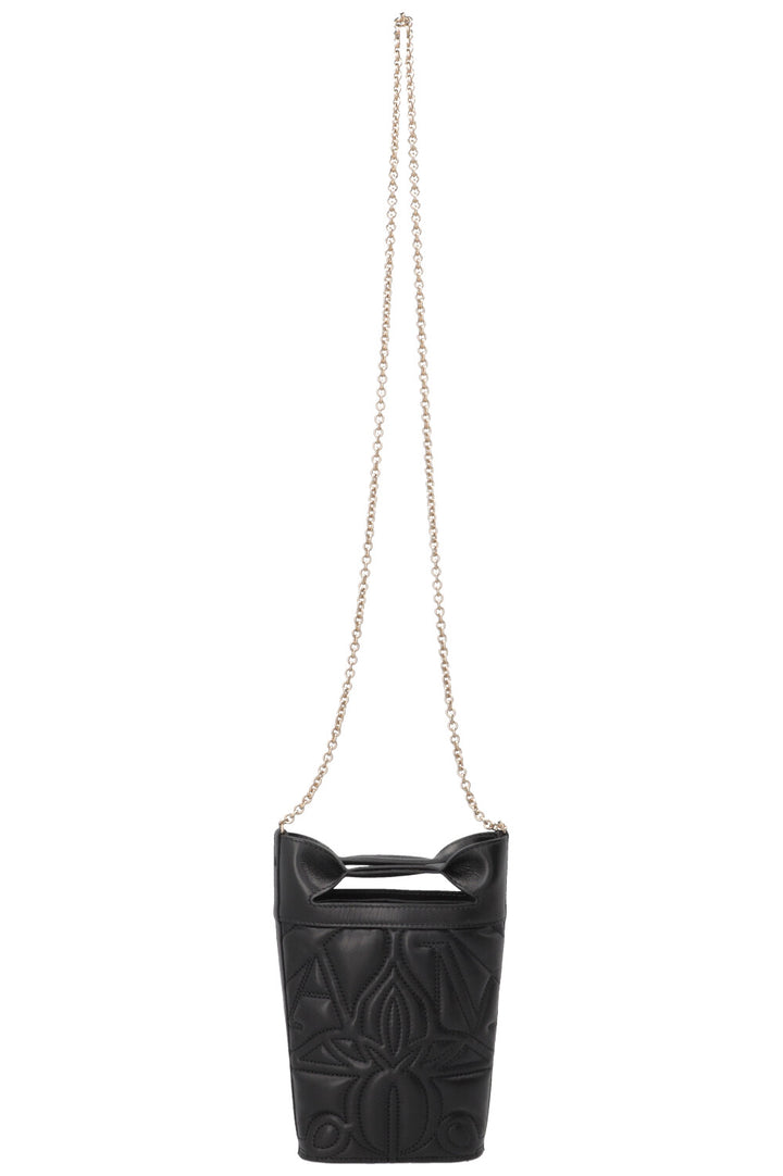 ALEXANDER MCQUEEN Embroidered Bucket Bag Mini Black