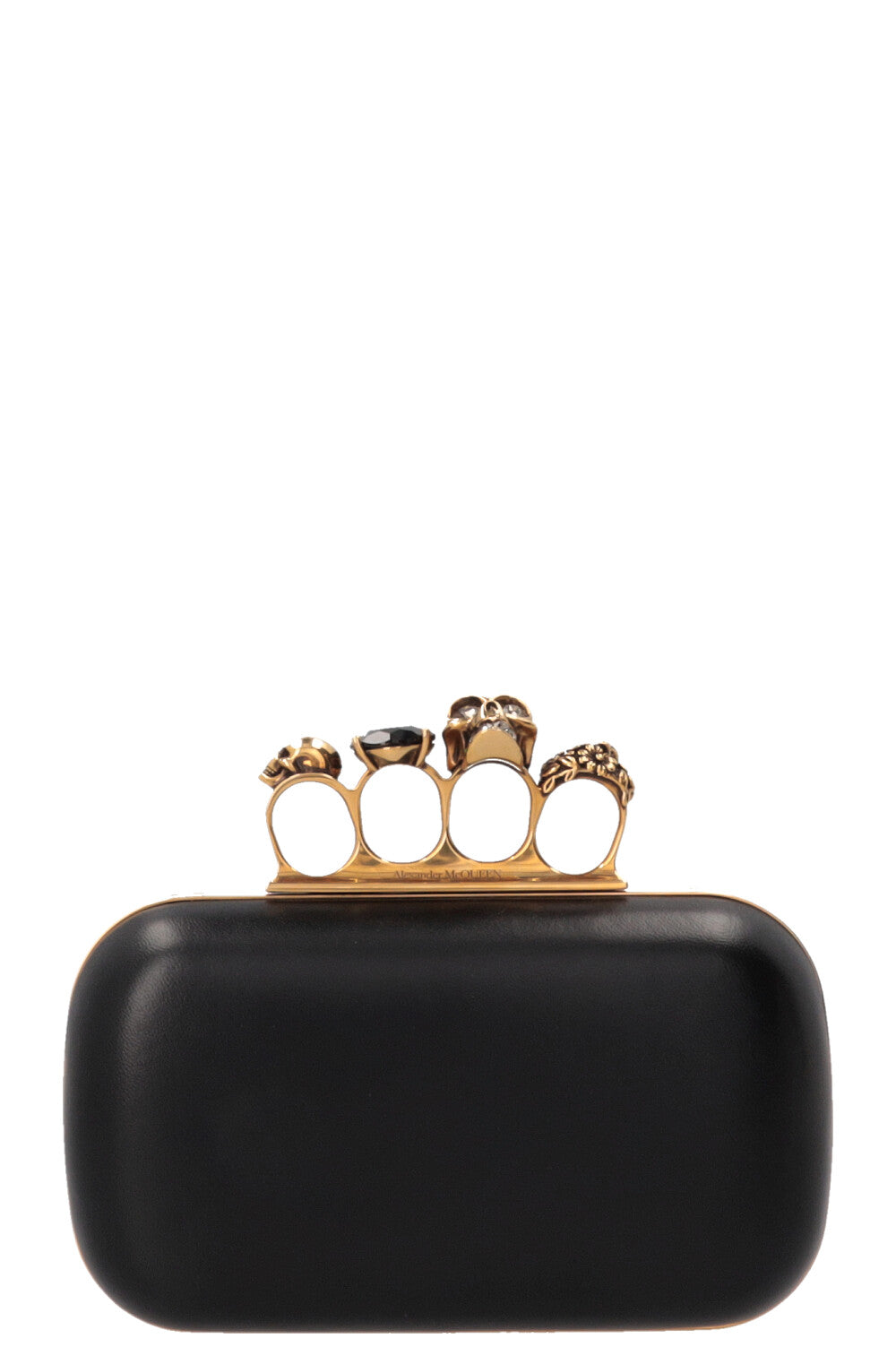 ALEXANDER MCQUEEN Pochette Knuckle Box noire