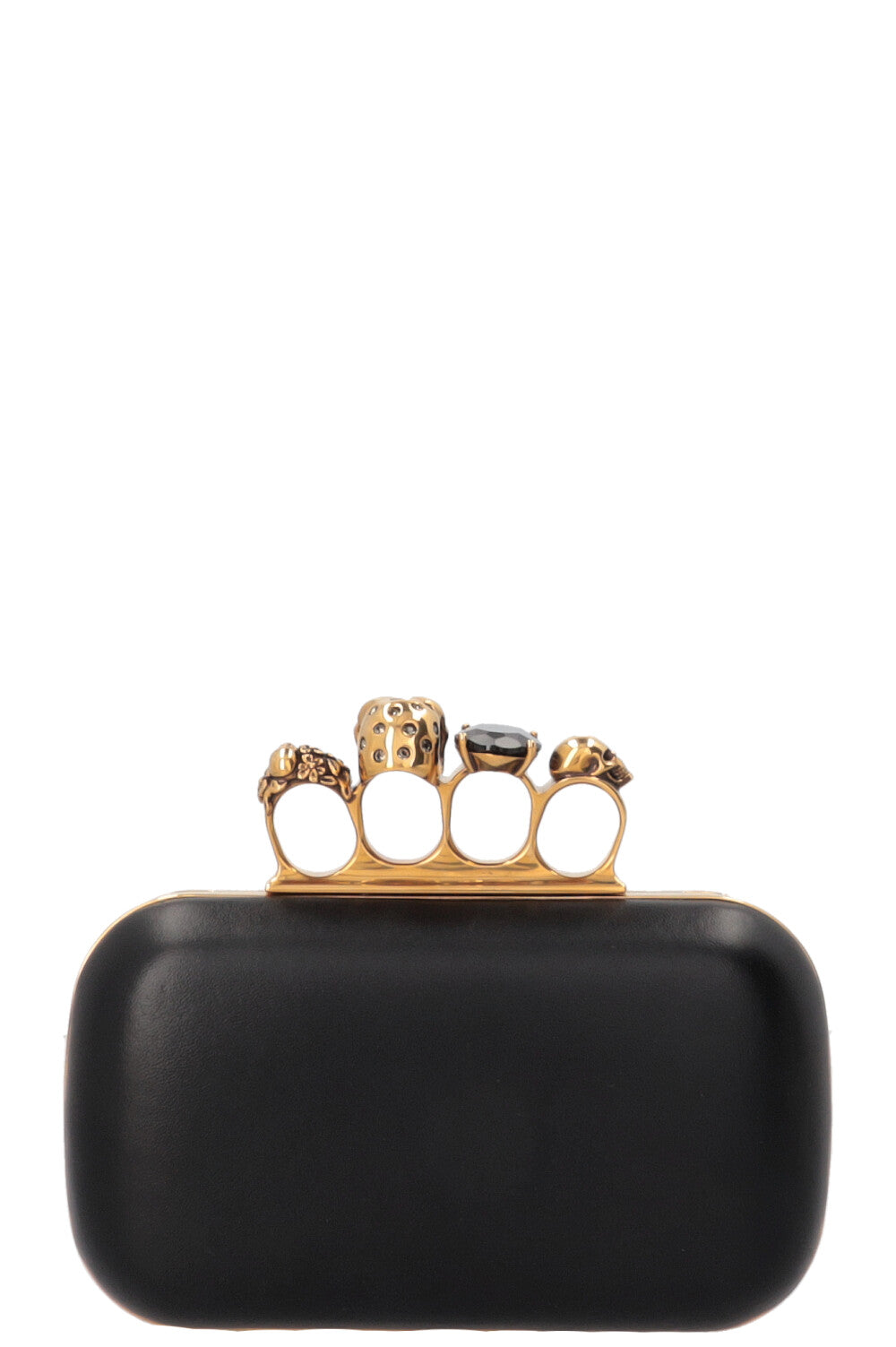 ALEXANDER MCQUEEN Pochette Knuckle Box noire