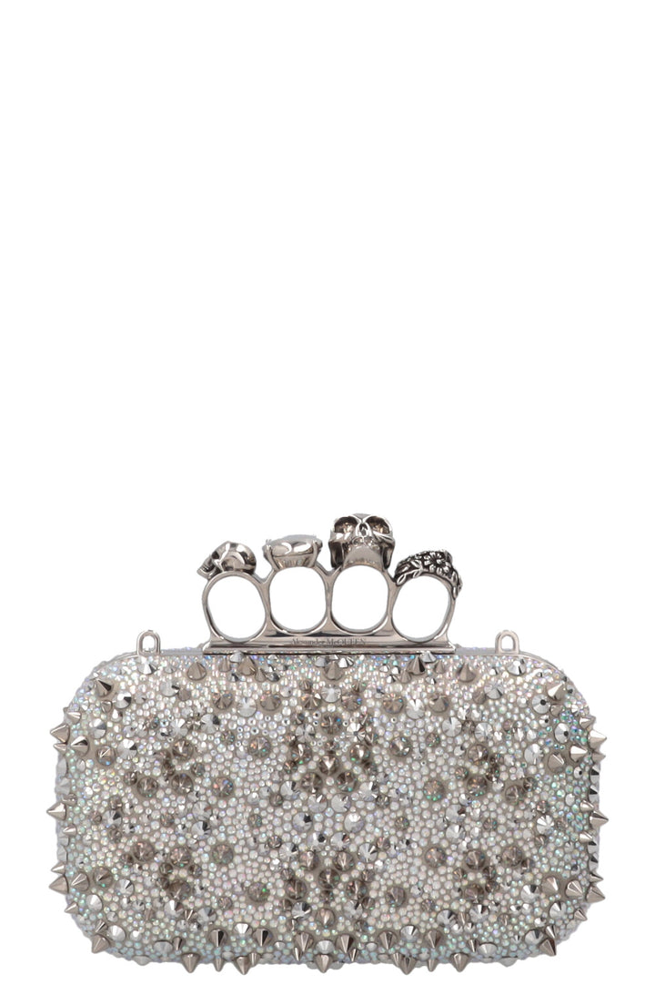 ALEXANDER MCQUEEN Skull Knuckle Spike Clutch Silver