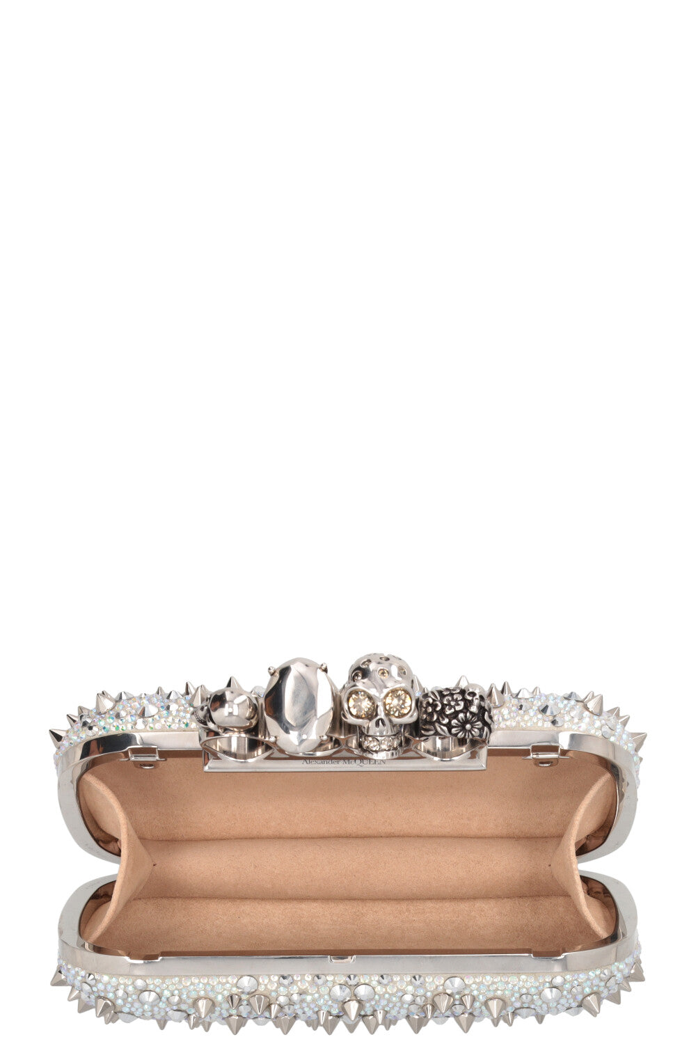ALEXANDER MCQUEEN Skull Knuckle Spike Clutch Silver