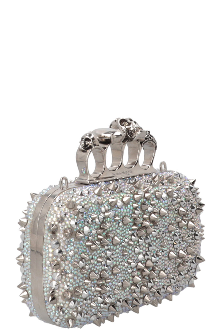 ALEXANDER MCQUEEN Skull Knuckle Spike Clutch Silver