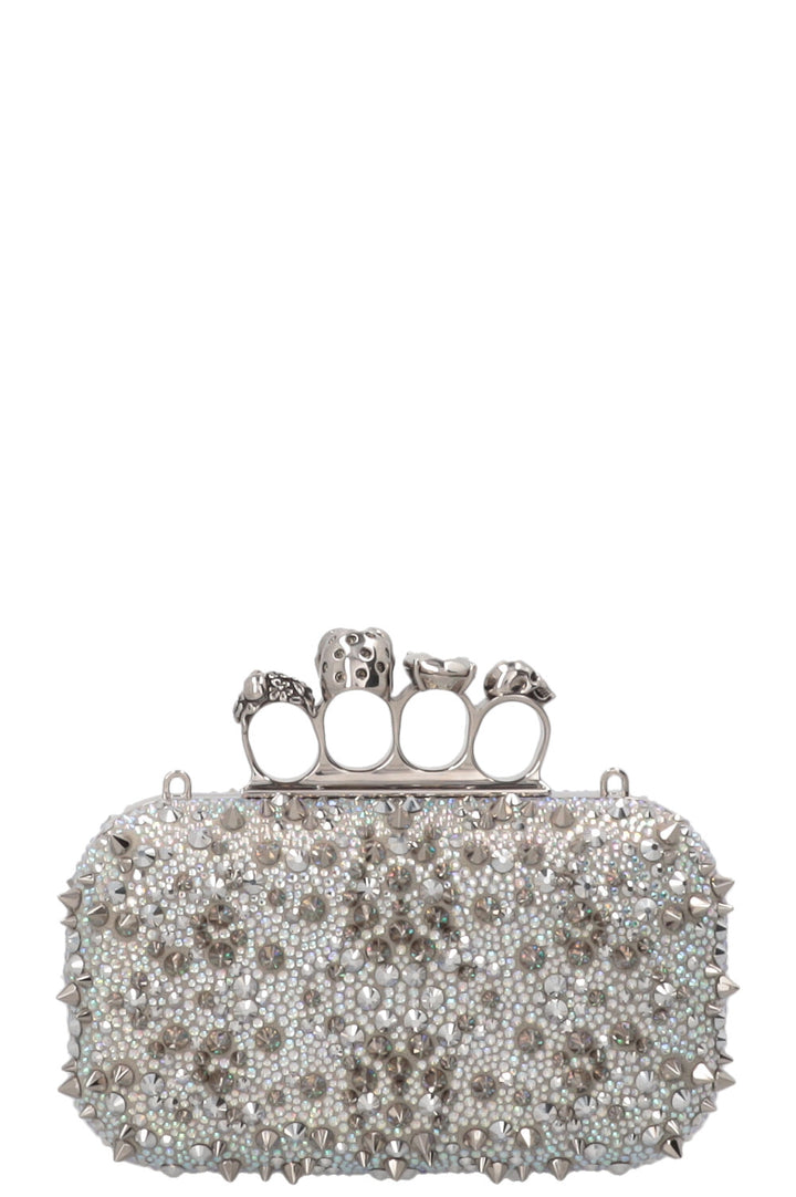 ALEXANDER MCQUEEN Skull Knuckle Spike Clutch Silver