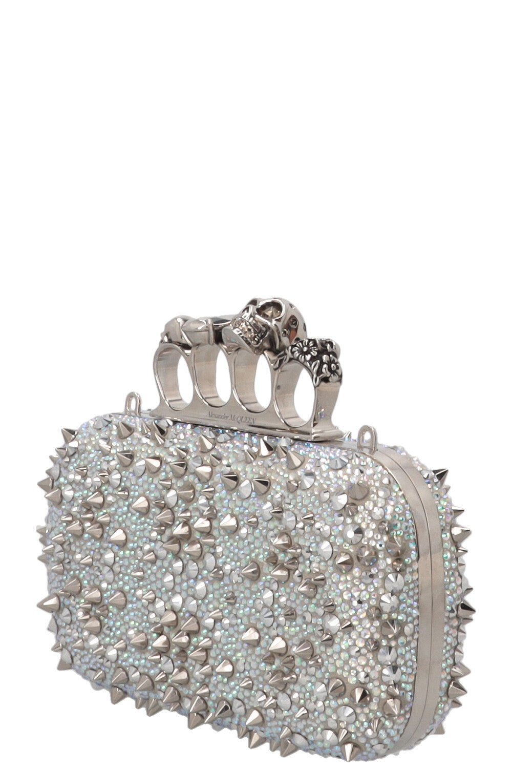 ALEXANDER MCQUEEN Skull Knuckle Spike Clutch Silver