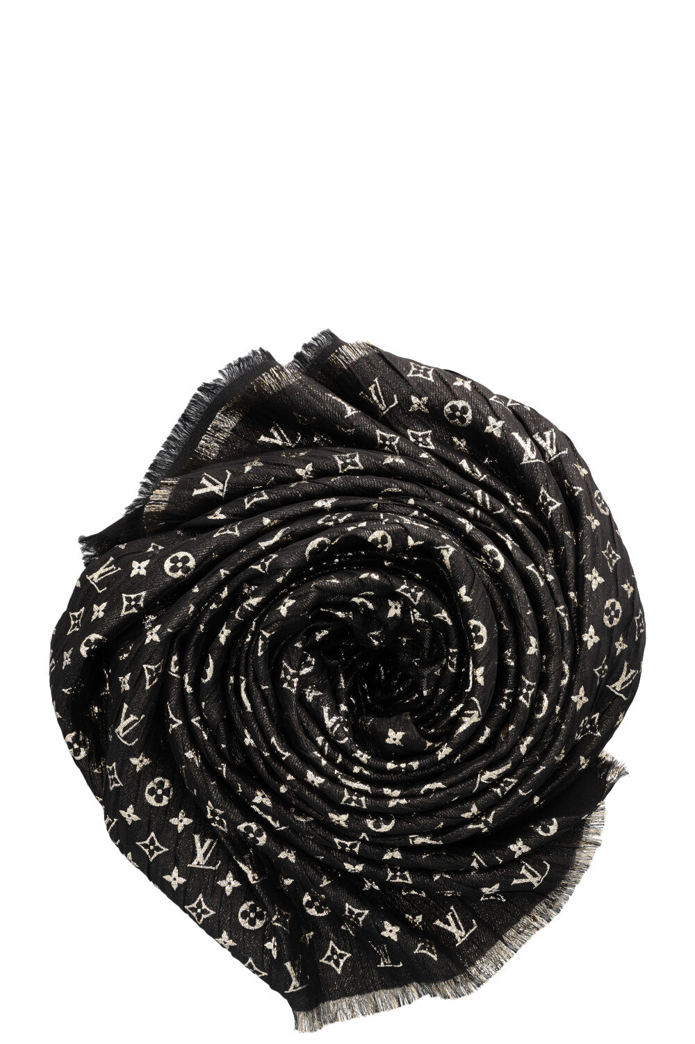 LOUIS VUITTON Stole Scarf MNG Black Lurex