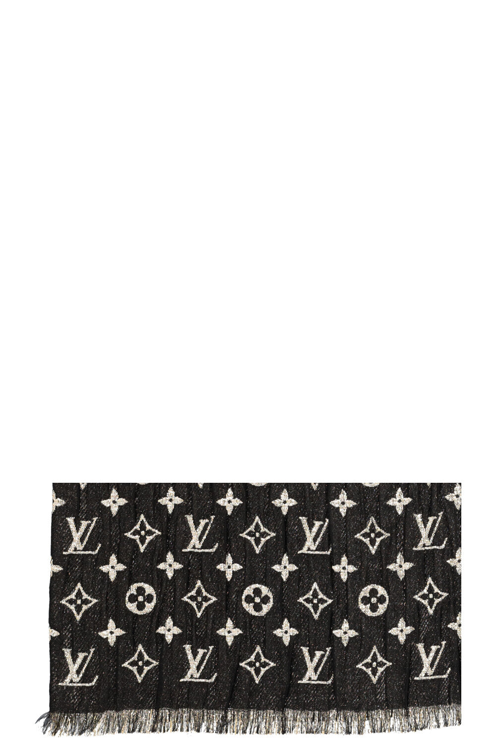 LOUIS VUITTON Stole Scarf MNG Black Lurex