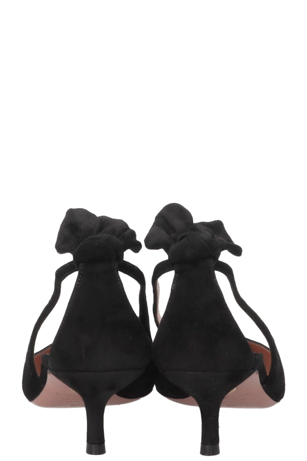 Escarpins à petits talons Bow Tie AQUAZZURA en daim noir