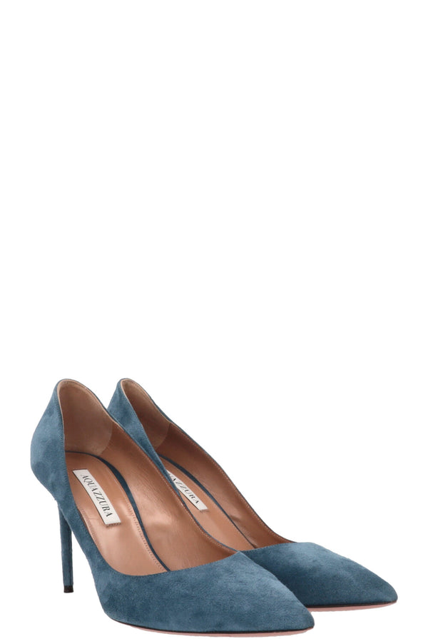 AQUAZZURA Purist Escarpins Daim Bleu