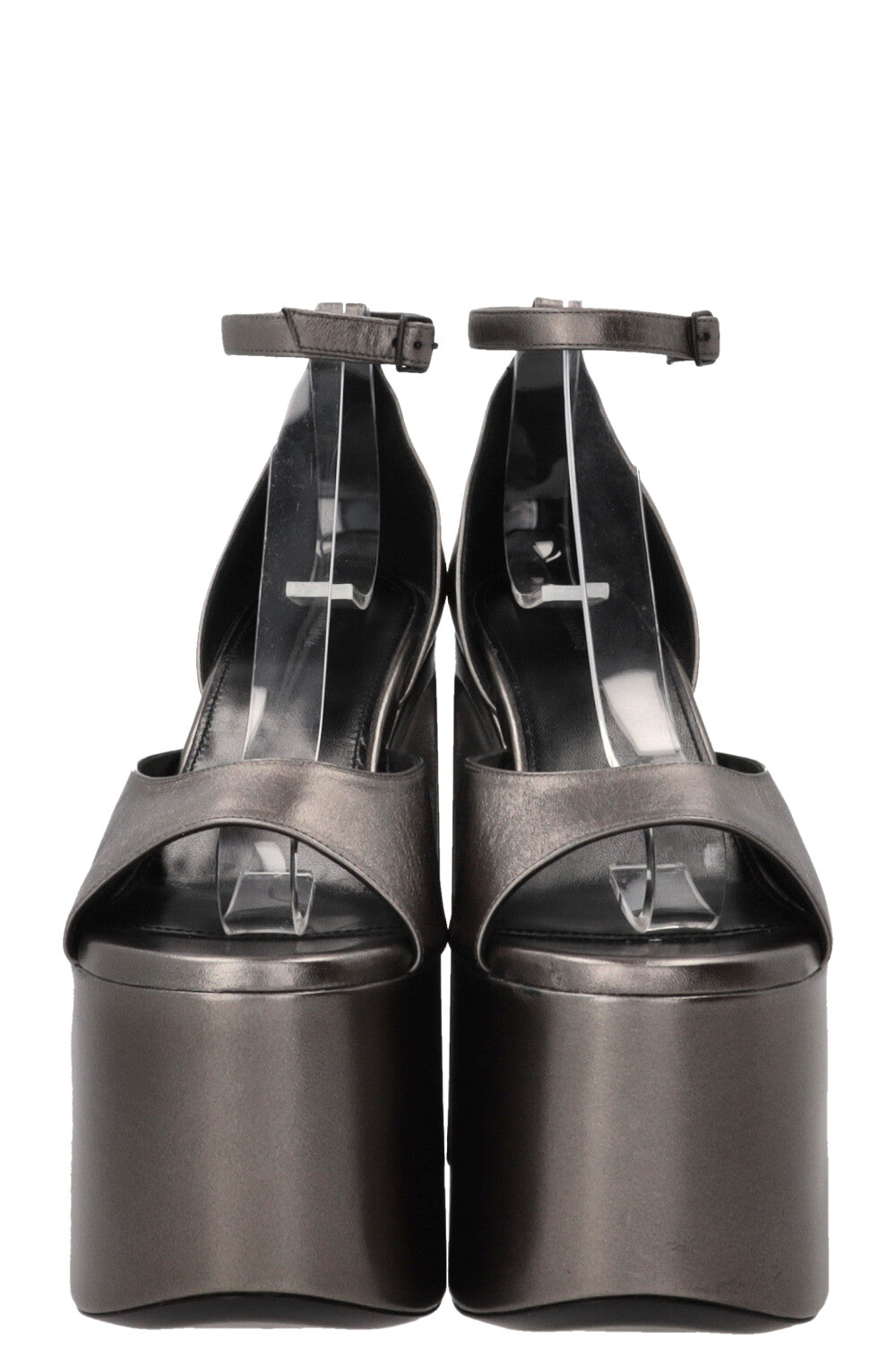 BALENCIAGA Camden Sandals Leather Silver