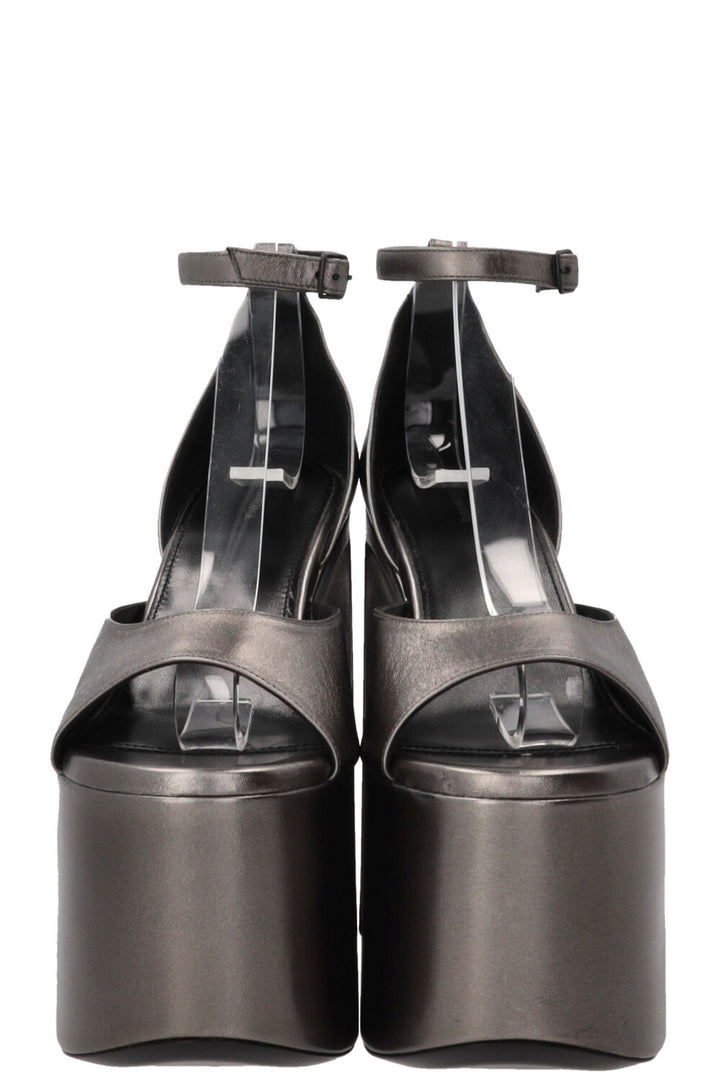 BALENCIAGA Camden Sandals Leather Silver
