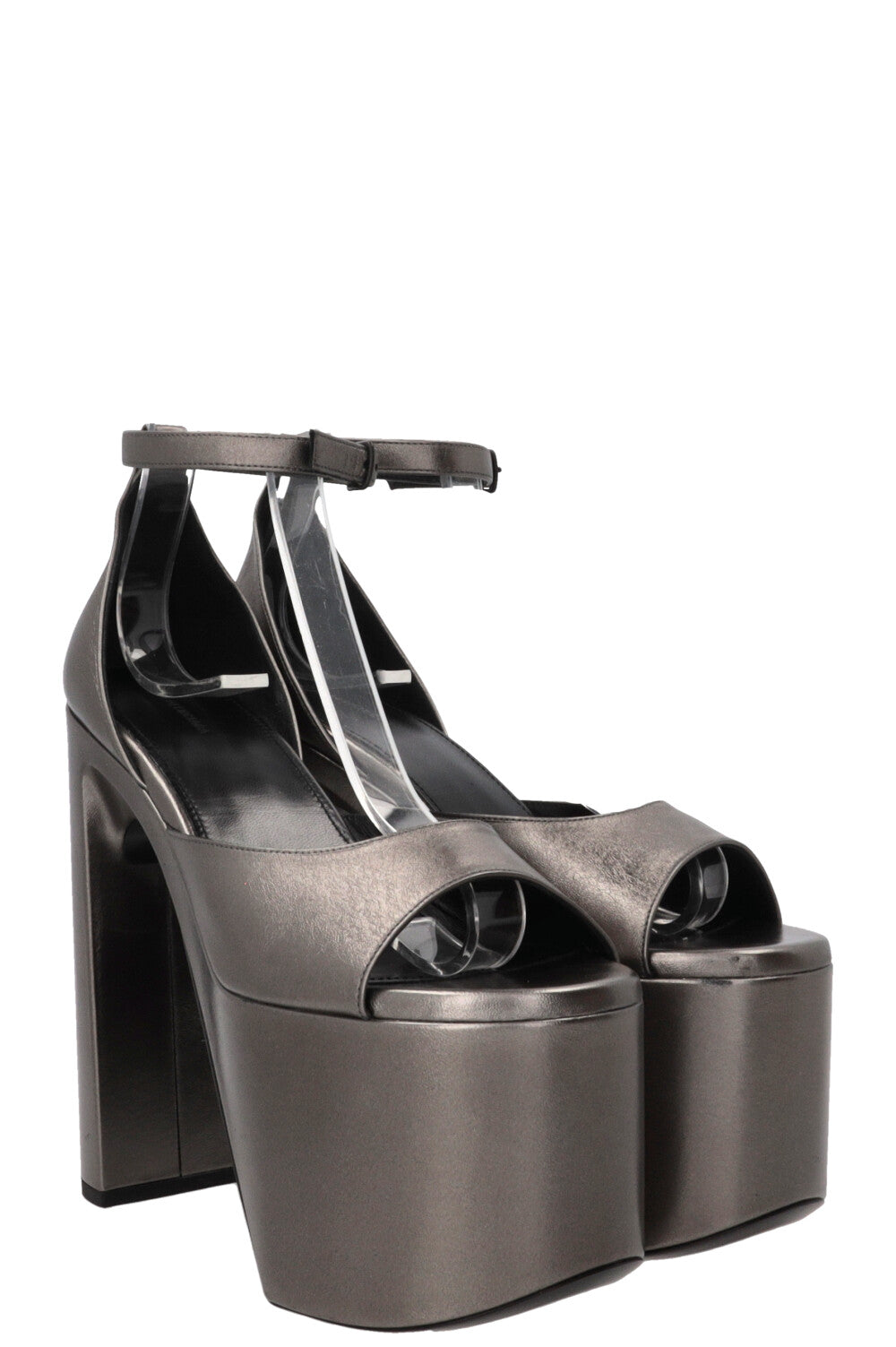 BALENCIAGA Camden Sandals Leather Silver