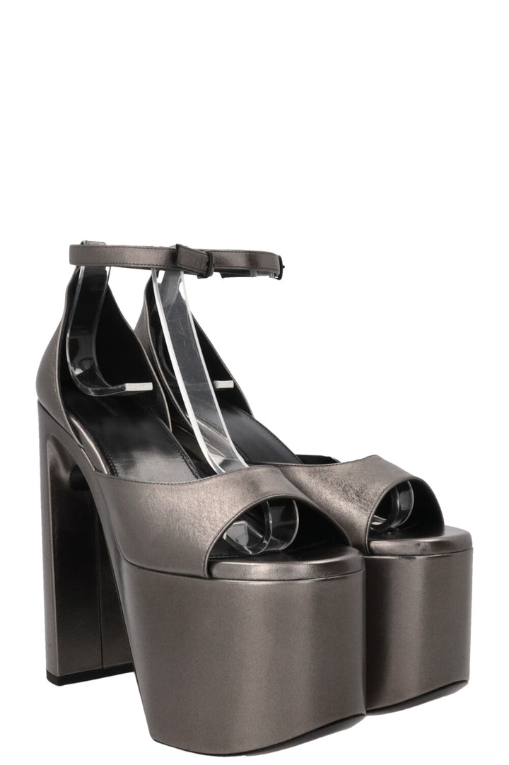 BALENCIAGA Camden Sandals Leather Silver