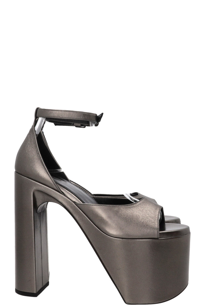 BALENCIAGA Camden Sandals Leather Silver