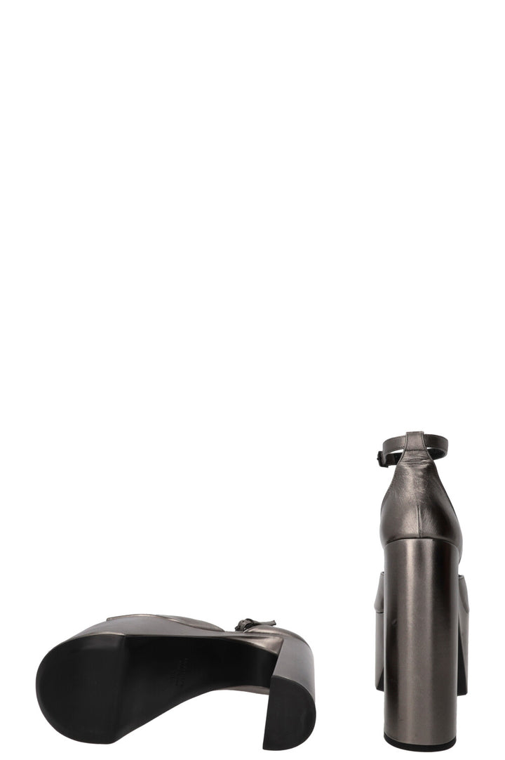 BALENCIAGA Camden Sandals Leather Silver