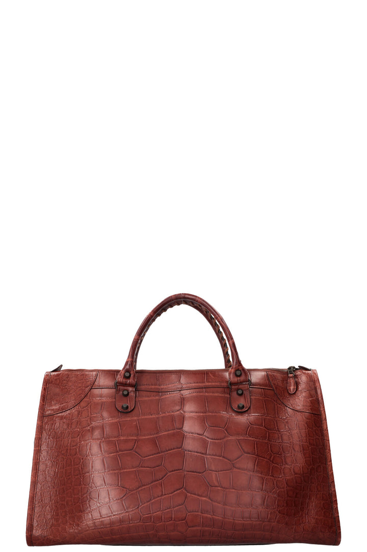 Sac Balenciaga City XL en alligator cognac
