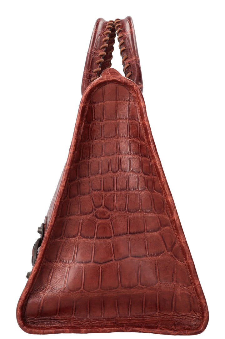 Sac Balenciaga City XL en alligator cognac