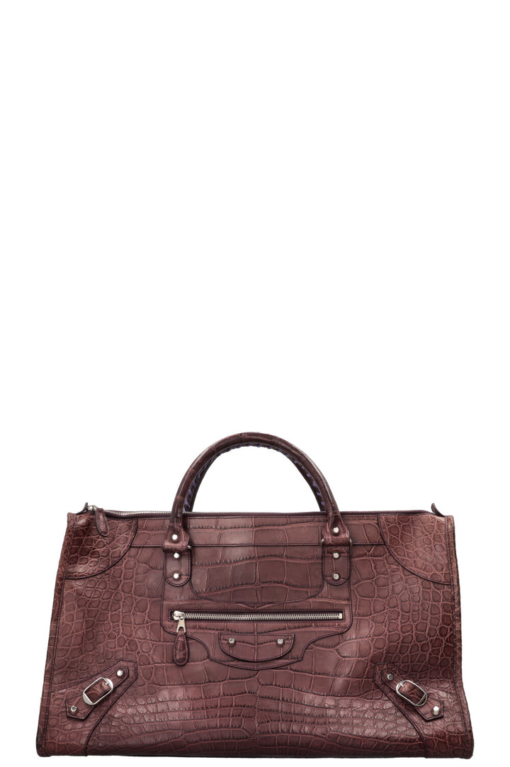 Sac City XL BALENCIAGA en alligator prune