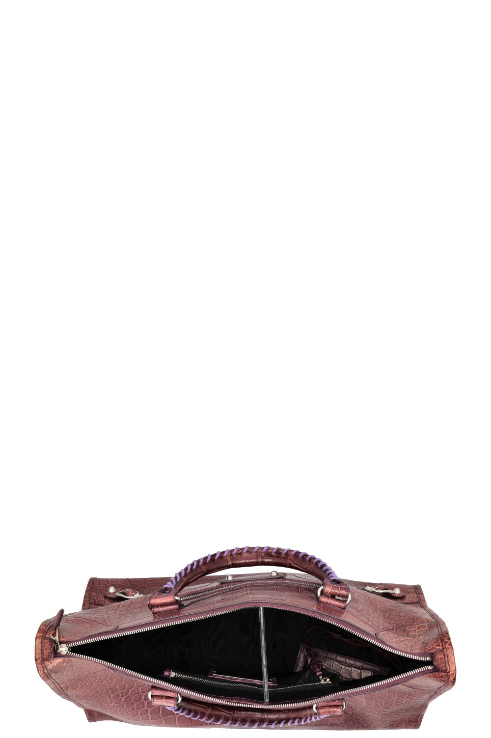 Sac City XL BALENCIAGA en alligator prune