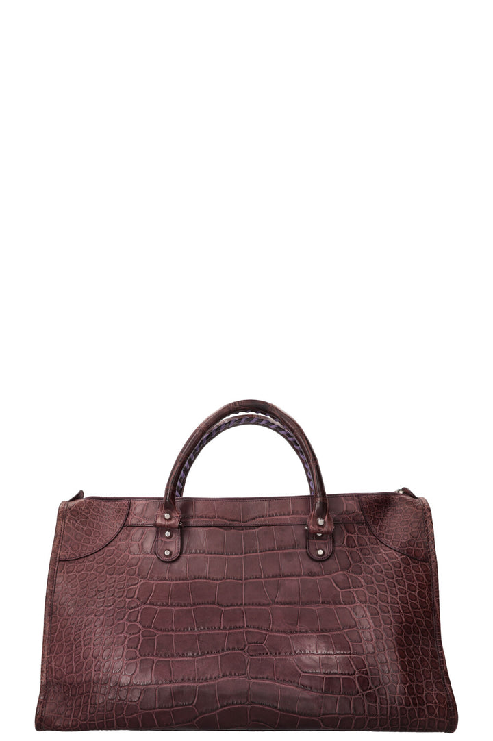 Sac City XL BALENCIAGA en alligator prune