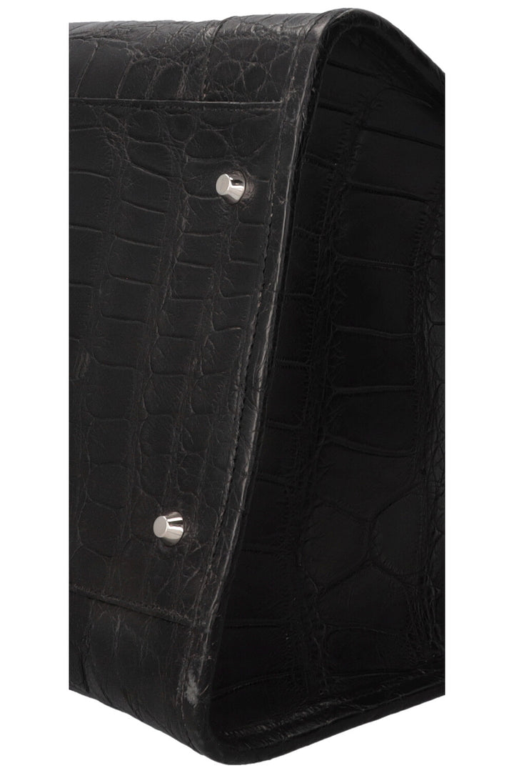 BALENCIAGA City Weekender Bag Alligator Black