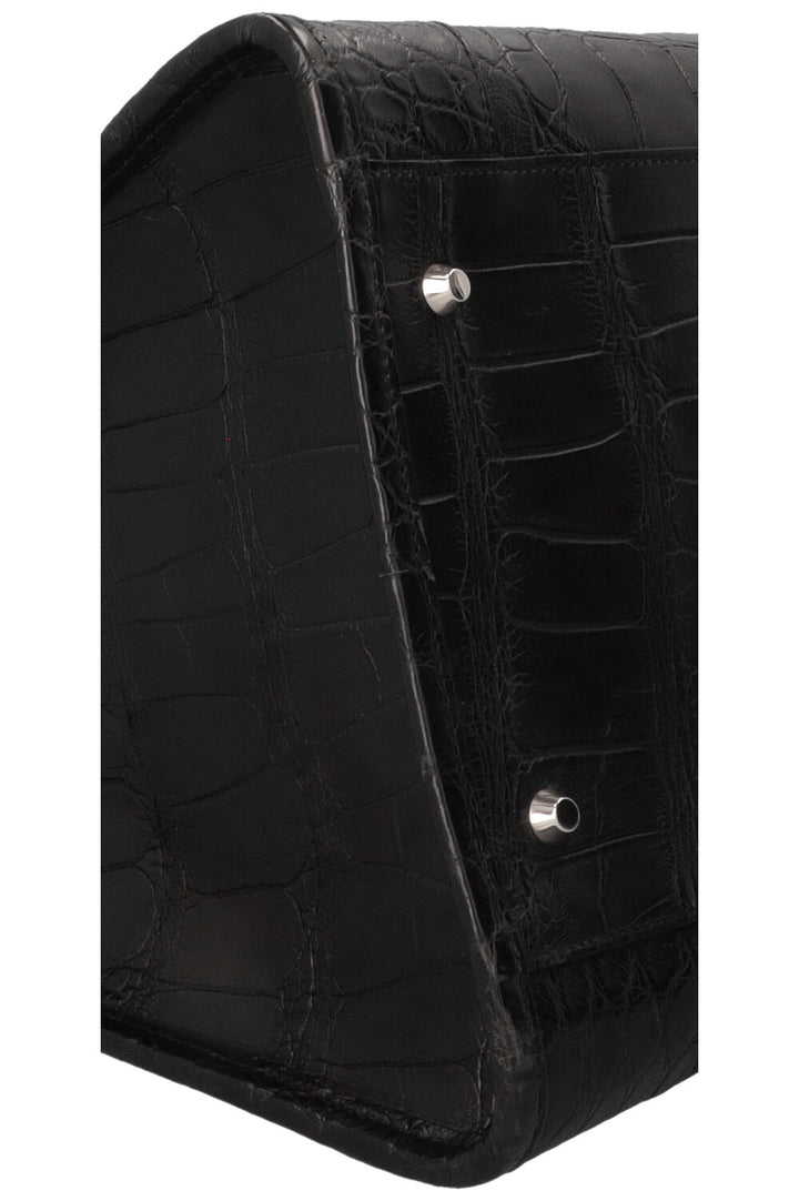 BALENCIAGA City Weekender Bag Alligator Black