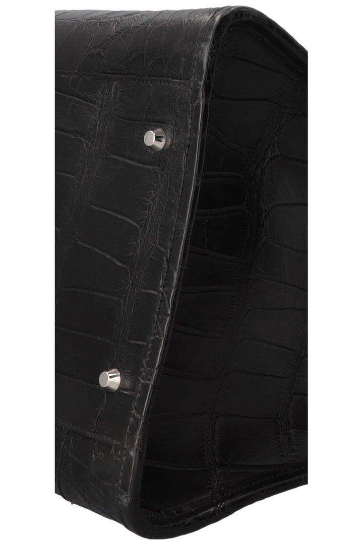 BALENCIAGA City Weekender Bag Alligator Black