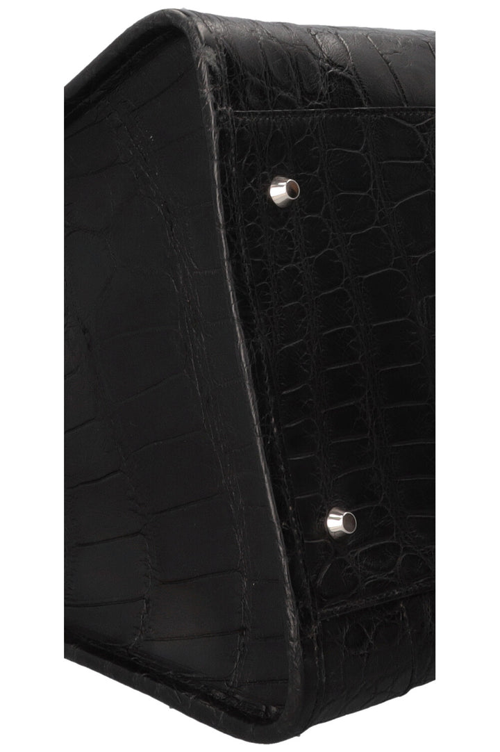 BALENCIAGA City Weekender Bag Alligator Black