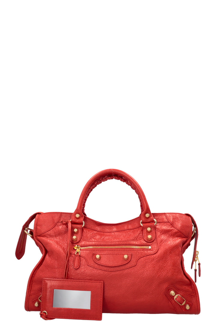 BALENCIAGA Classic City Bag Medium Cuir Orange